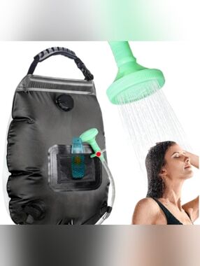 Portable Solar Shower with Mint Green Showerhead